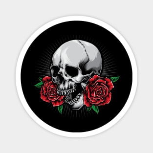 skull and roses Magnet